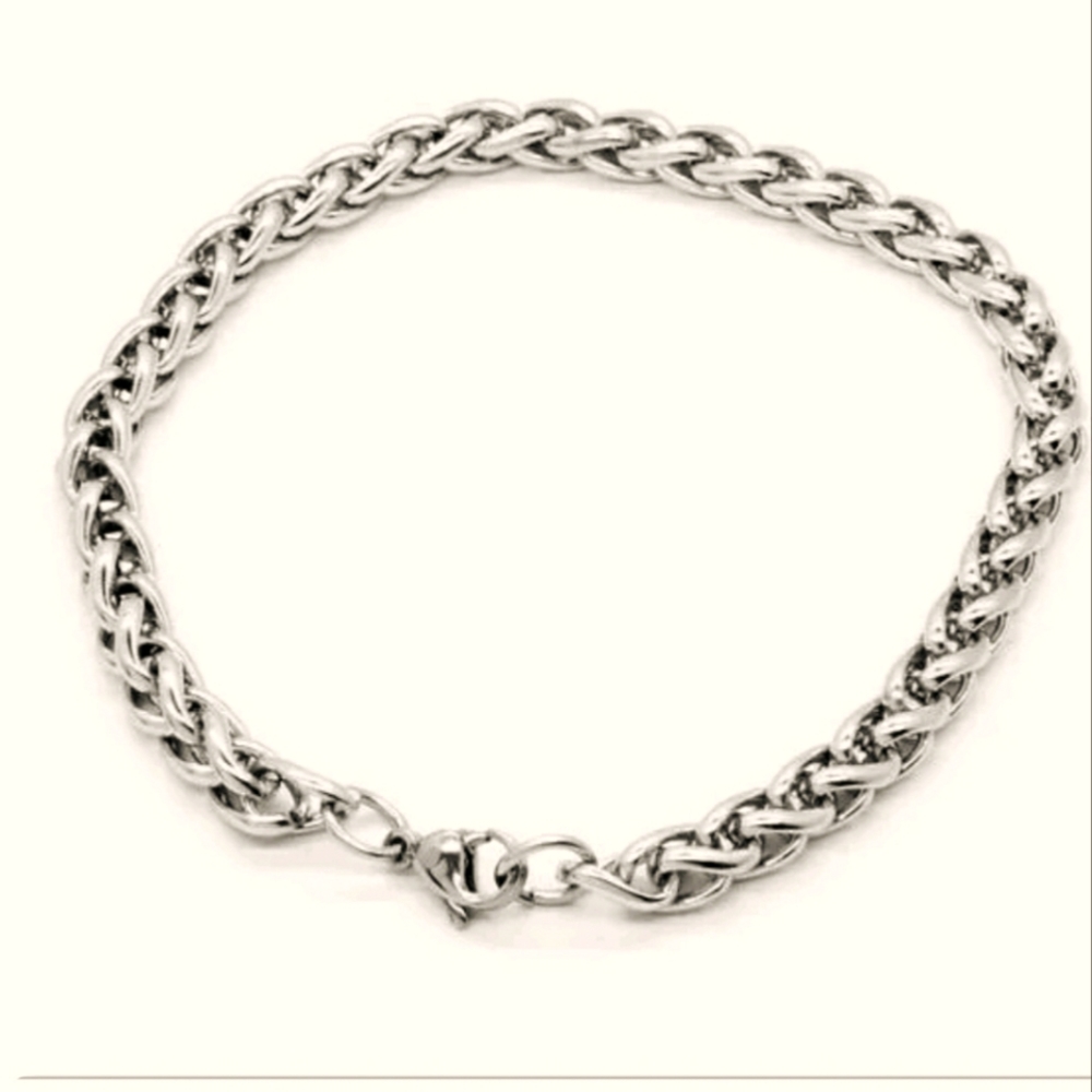 4mm & 3mm Bracelet for Men Women's Chain Stainless Steel Tone Curb Cuban Gift …